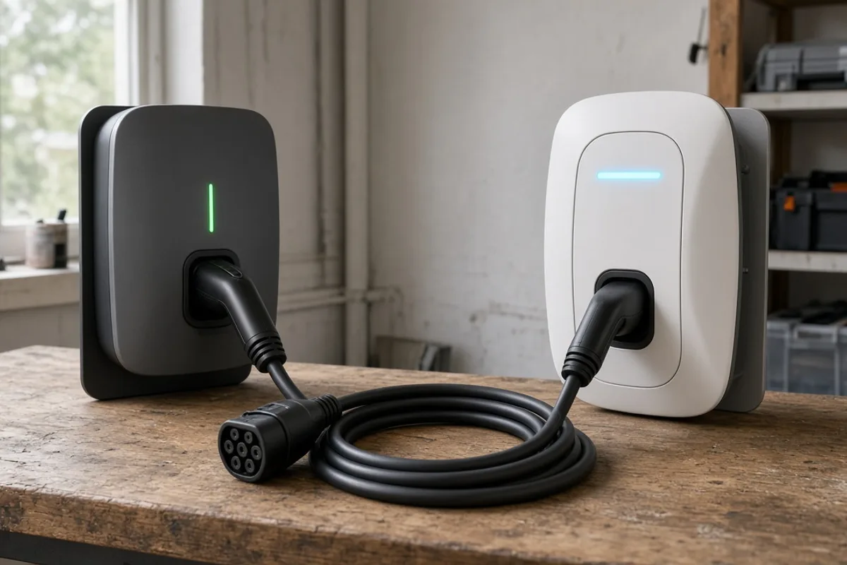Home EV charger hardware ready for comparison and installation